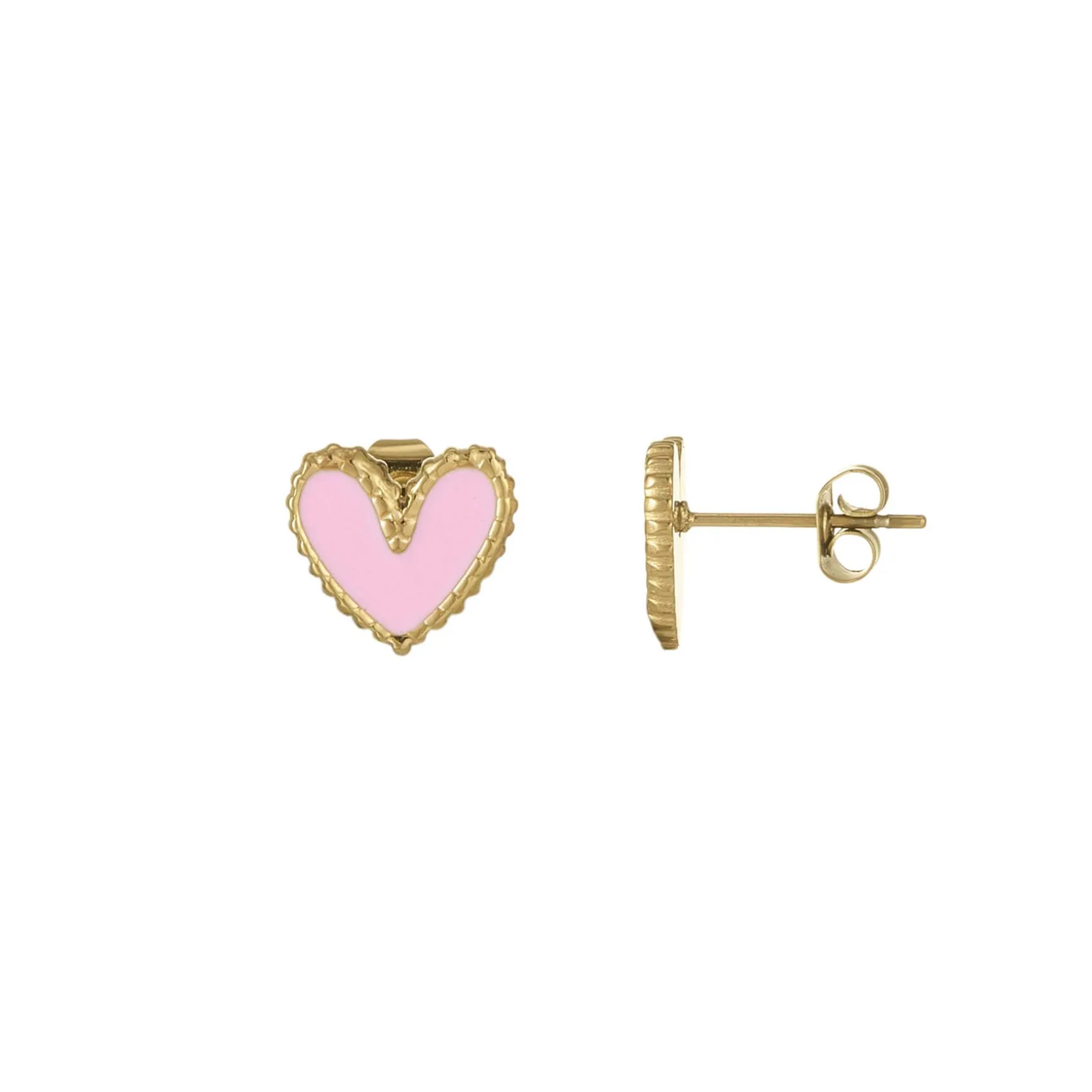Boucles Lolly rose acier doré or