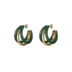 Boucles Lona vertes acier doré or