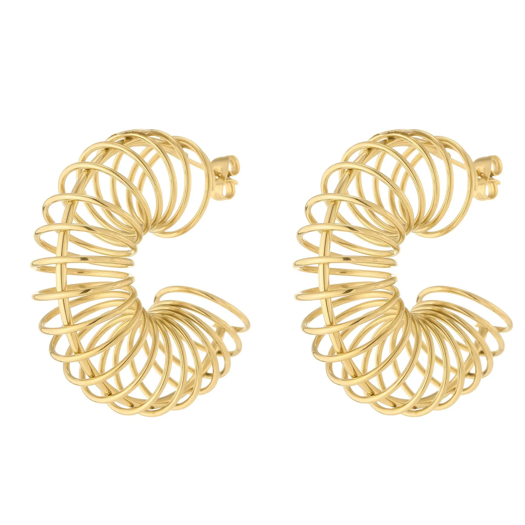 Boucles Lotty acier doré or
