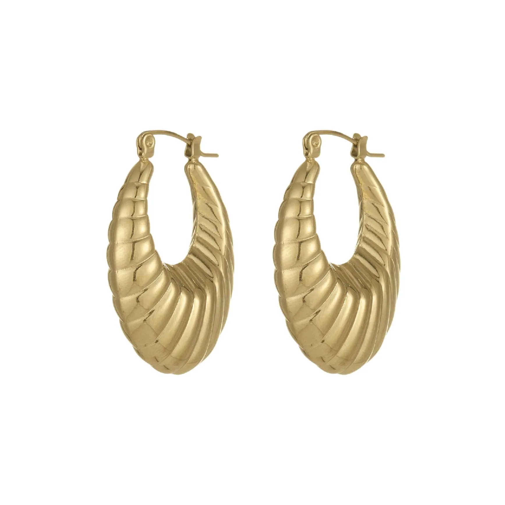 Boucles Louisa acier doré or