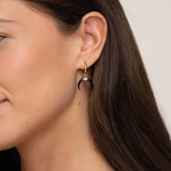 Boucles Lune acier doré or