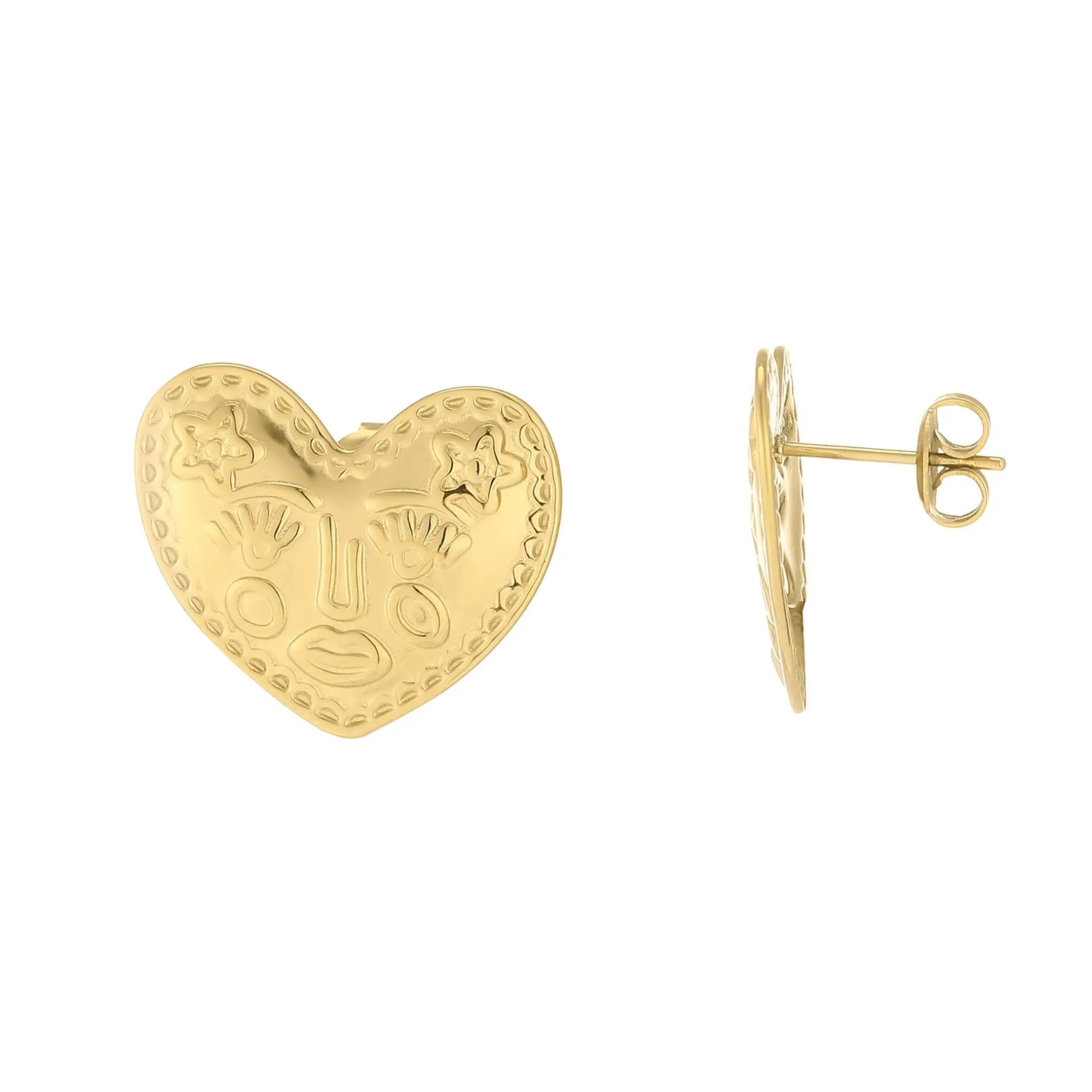 Boucles Madeleine acier doré or