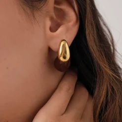 Boucles Maeva marron acier doré or