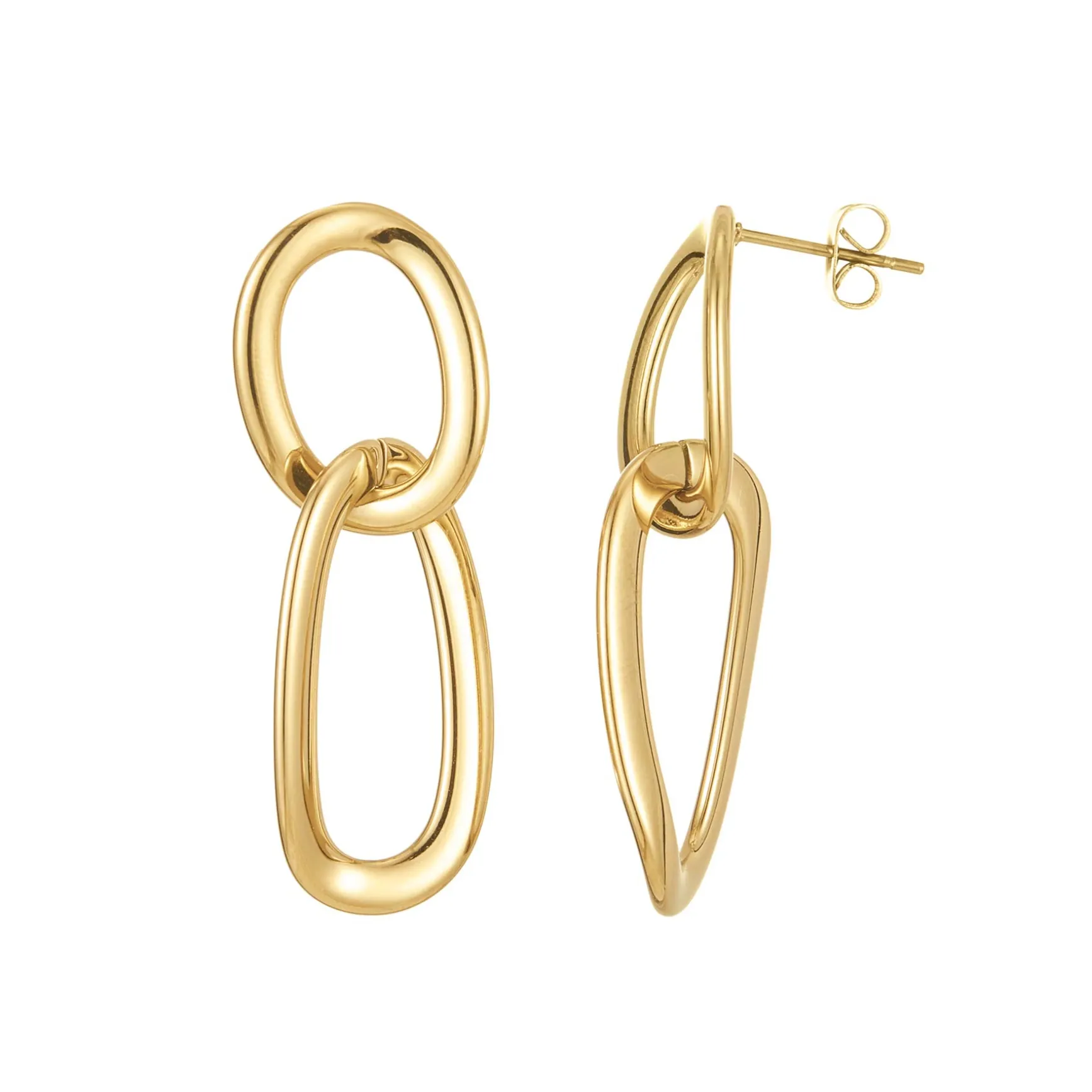 Boucles Maillons acier doré or