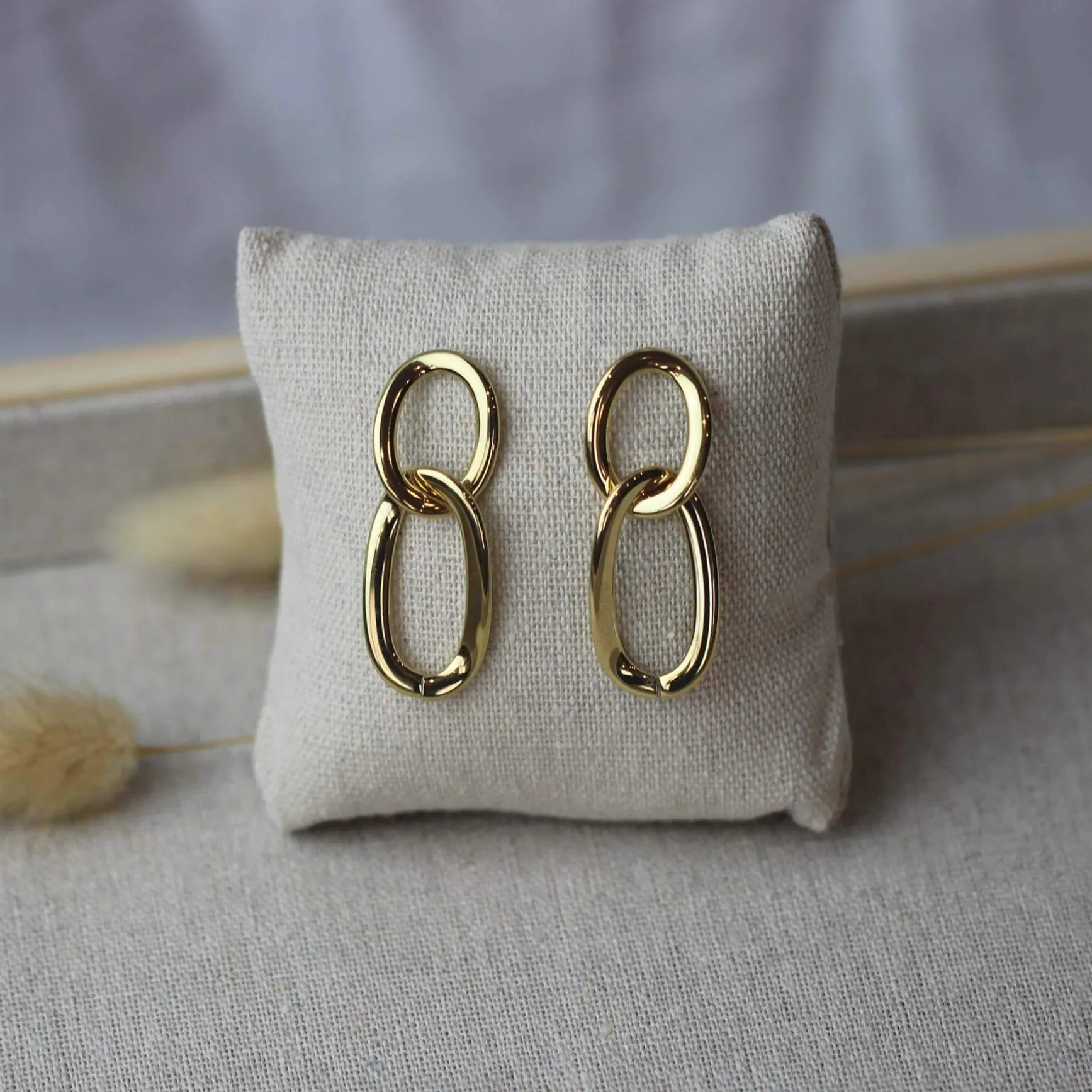 Boucles Maillons acier doré or