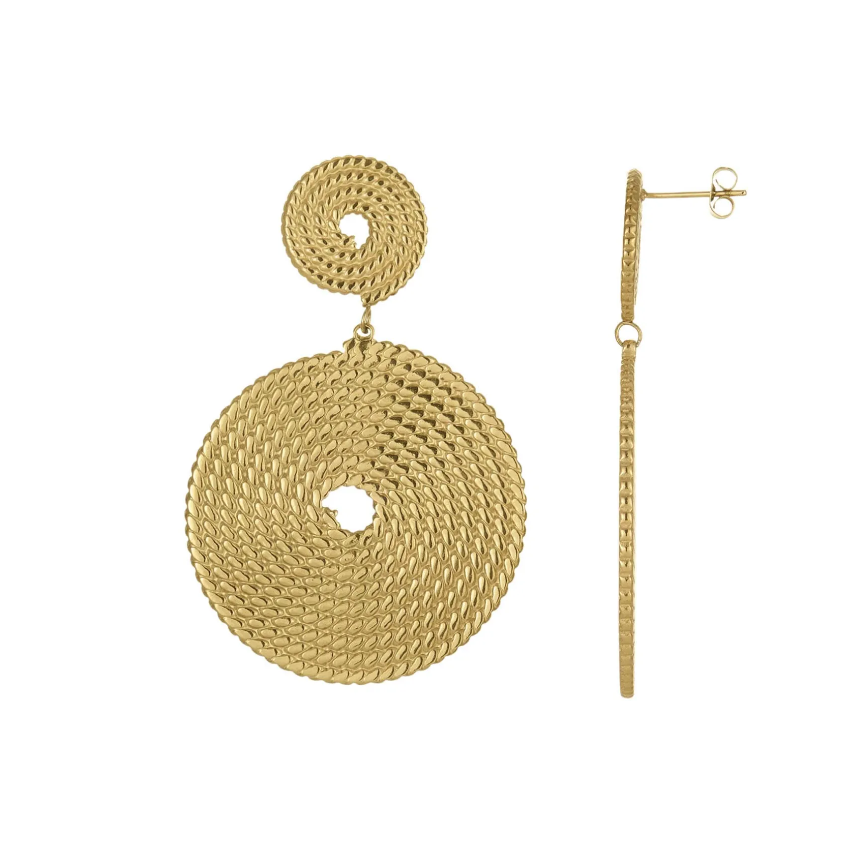 Boucles Marina acier doré or