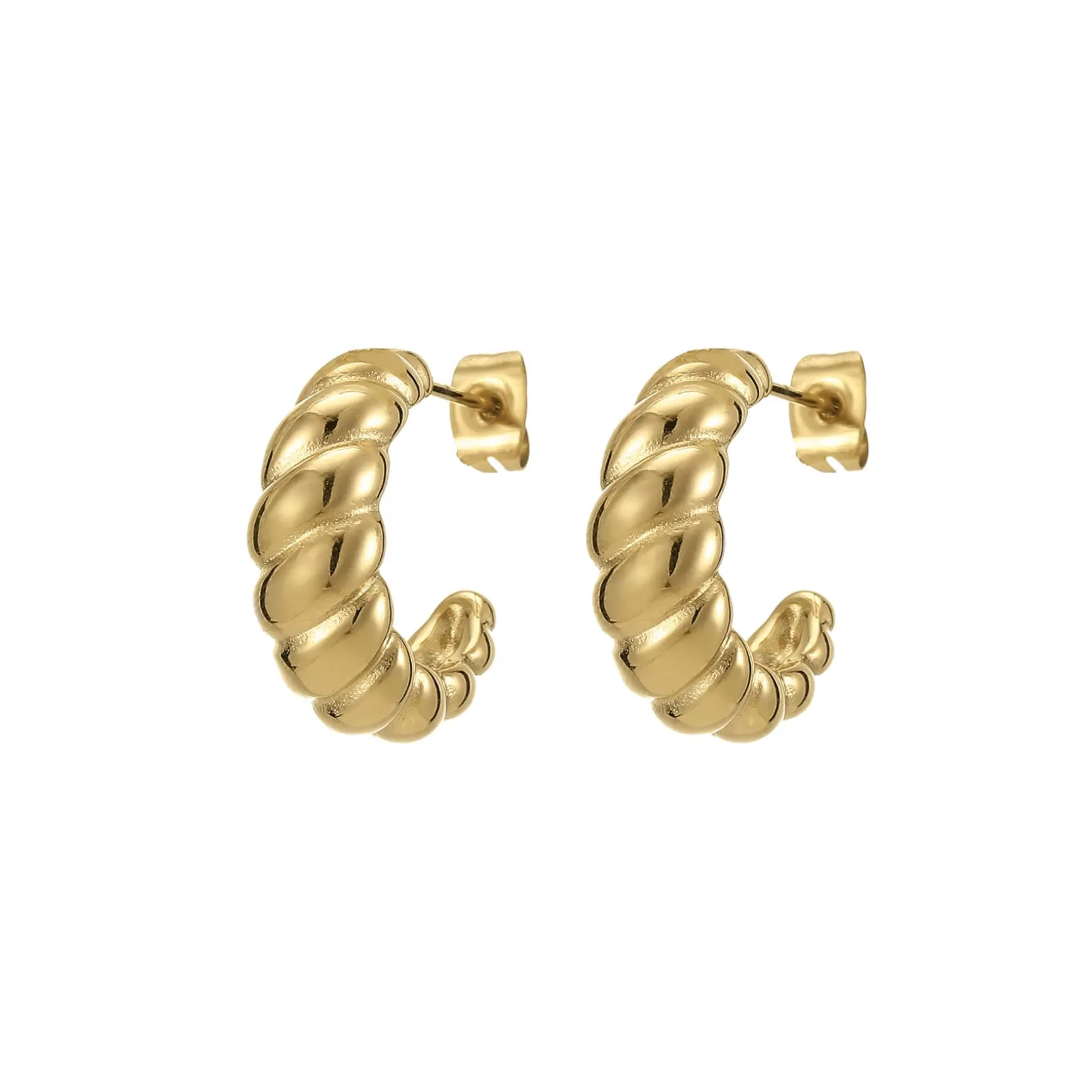 Boucles Milano acier doré or