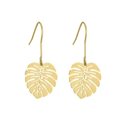 Boucles Monstera acier doré or