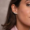 Boucles Olivia acier doré or et nacre