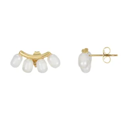Boucles Olivia acier doré or et nacre