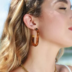 Boucles Oria acier doré or