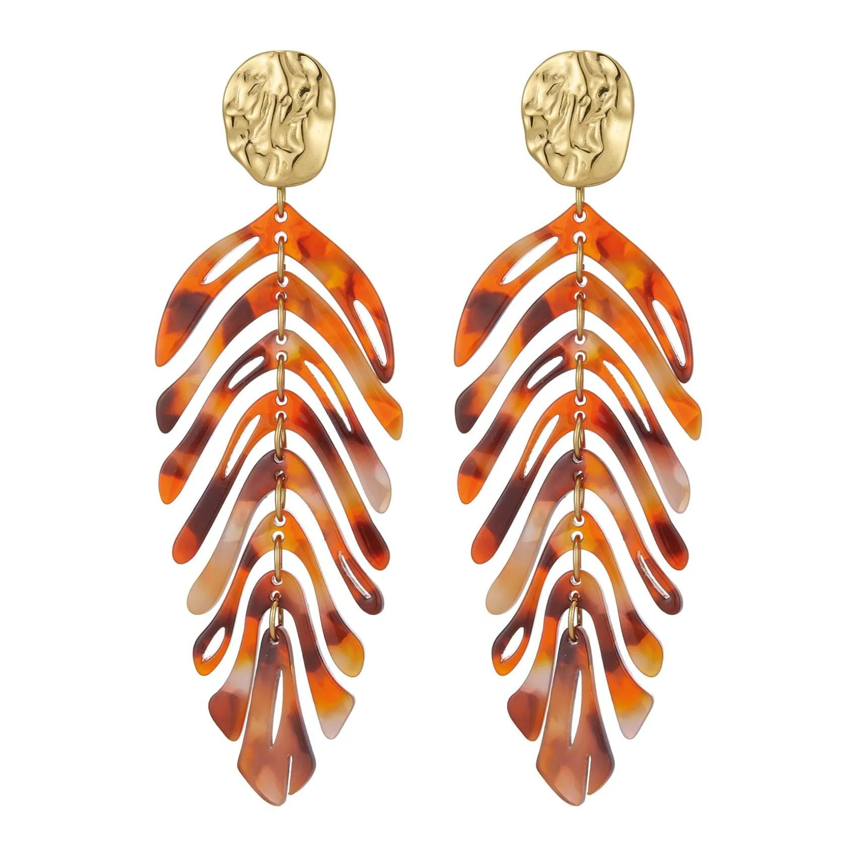 Boucles Palmyre Orange acier doré or