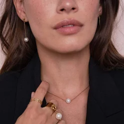 Boucles Perles Nacre acier doré or
