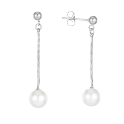 Boucles Perles Nacre acier