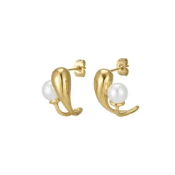 Boucles perles Sirena nacre acier doré or