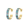 Boucles Rio bleues acier doré or