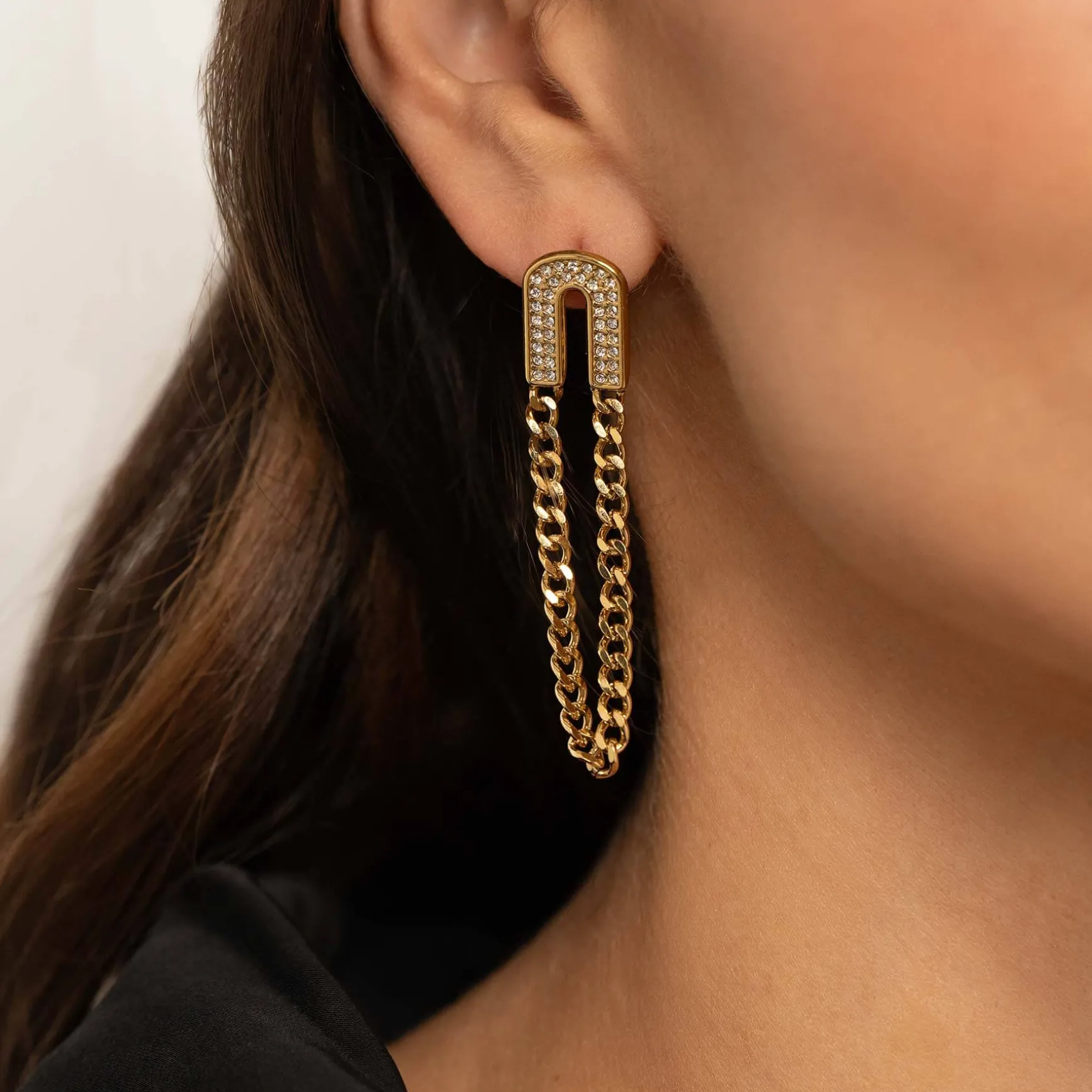 Boucles Riva acier doré or