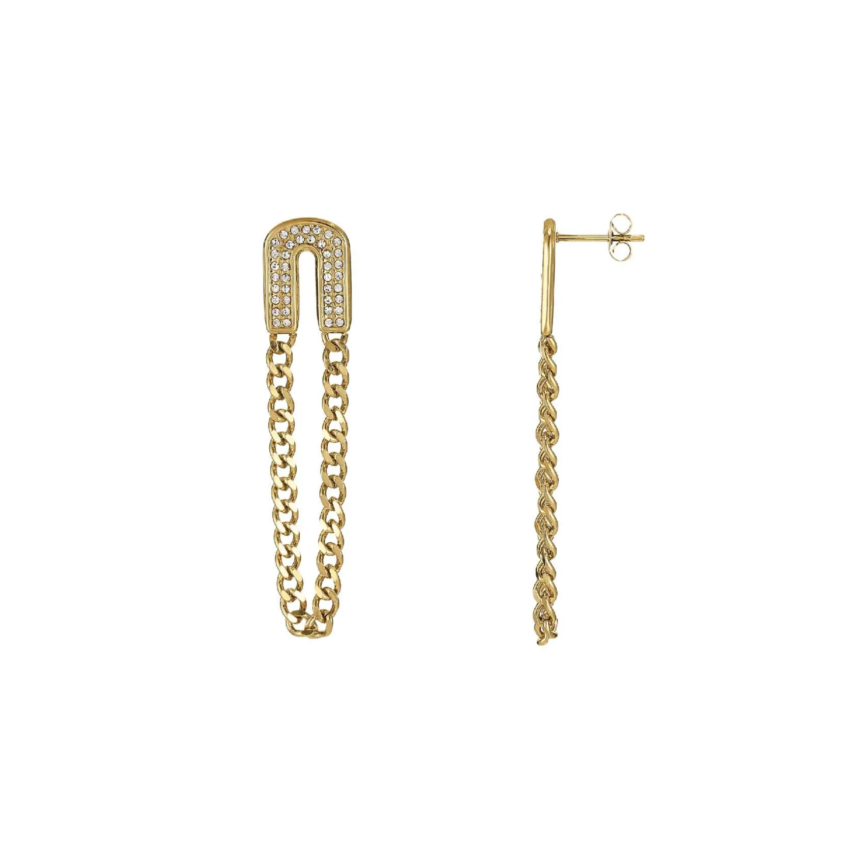 Boucles Riva acier doré or