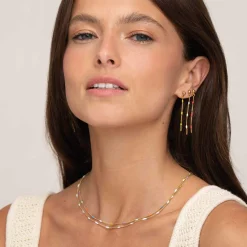 Boucles Rosaire jaune acier doré or