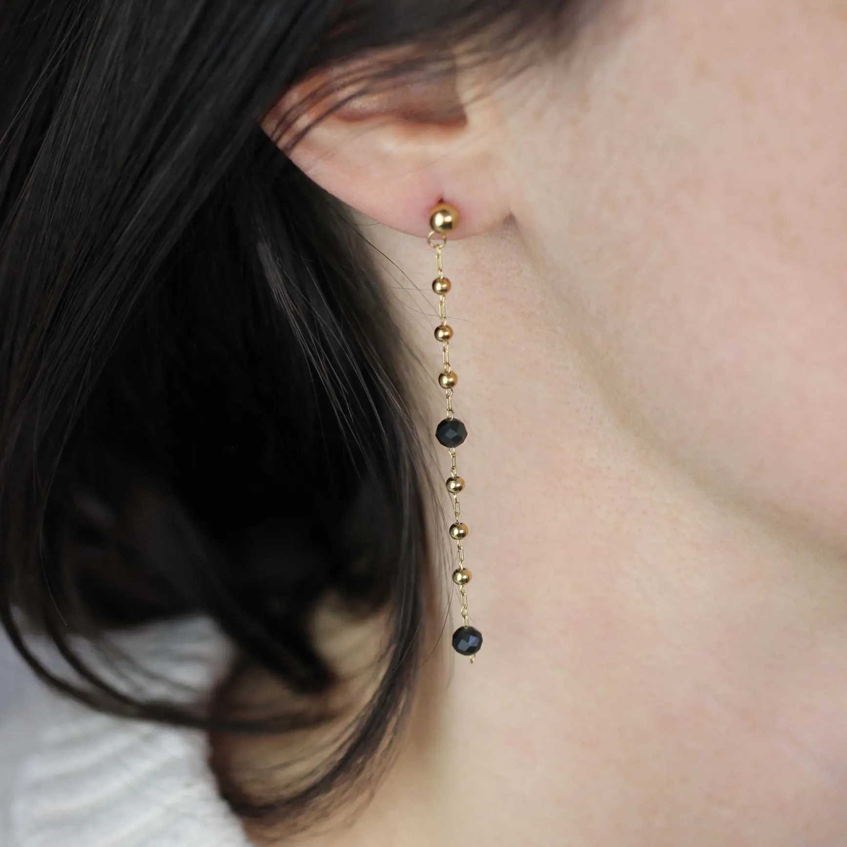 Boucles Rosaire Obsidienne