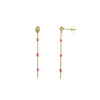 Boucles Rosaire rouge acier doré or