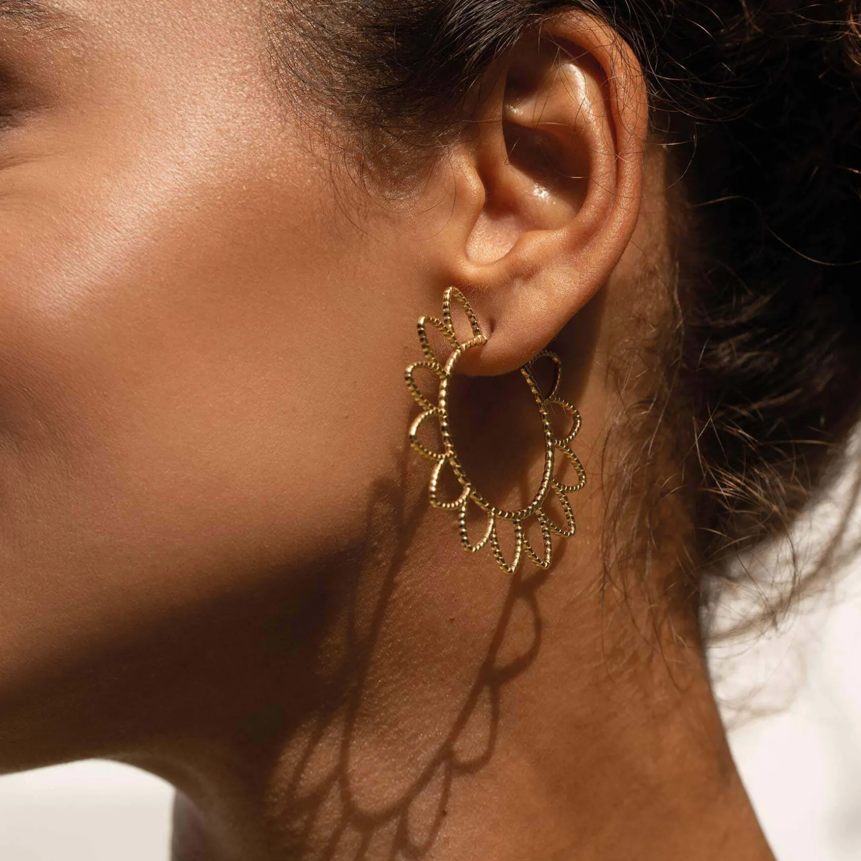 Boucles Sunny acier doré or