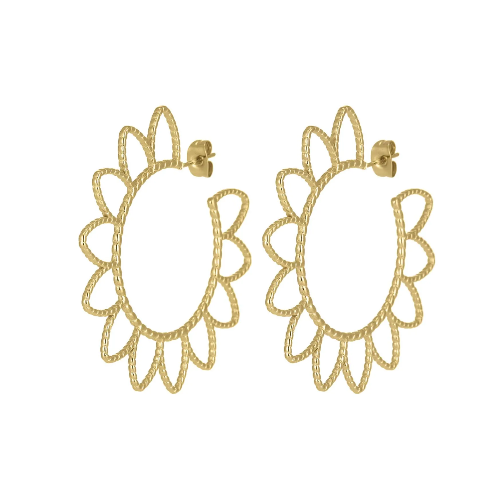 Boucles Sunny acier doré or