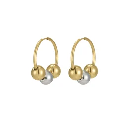 Boucles Twist acier argenté et doré or