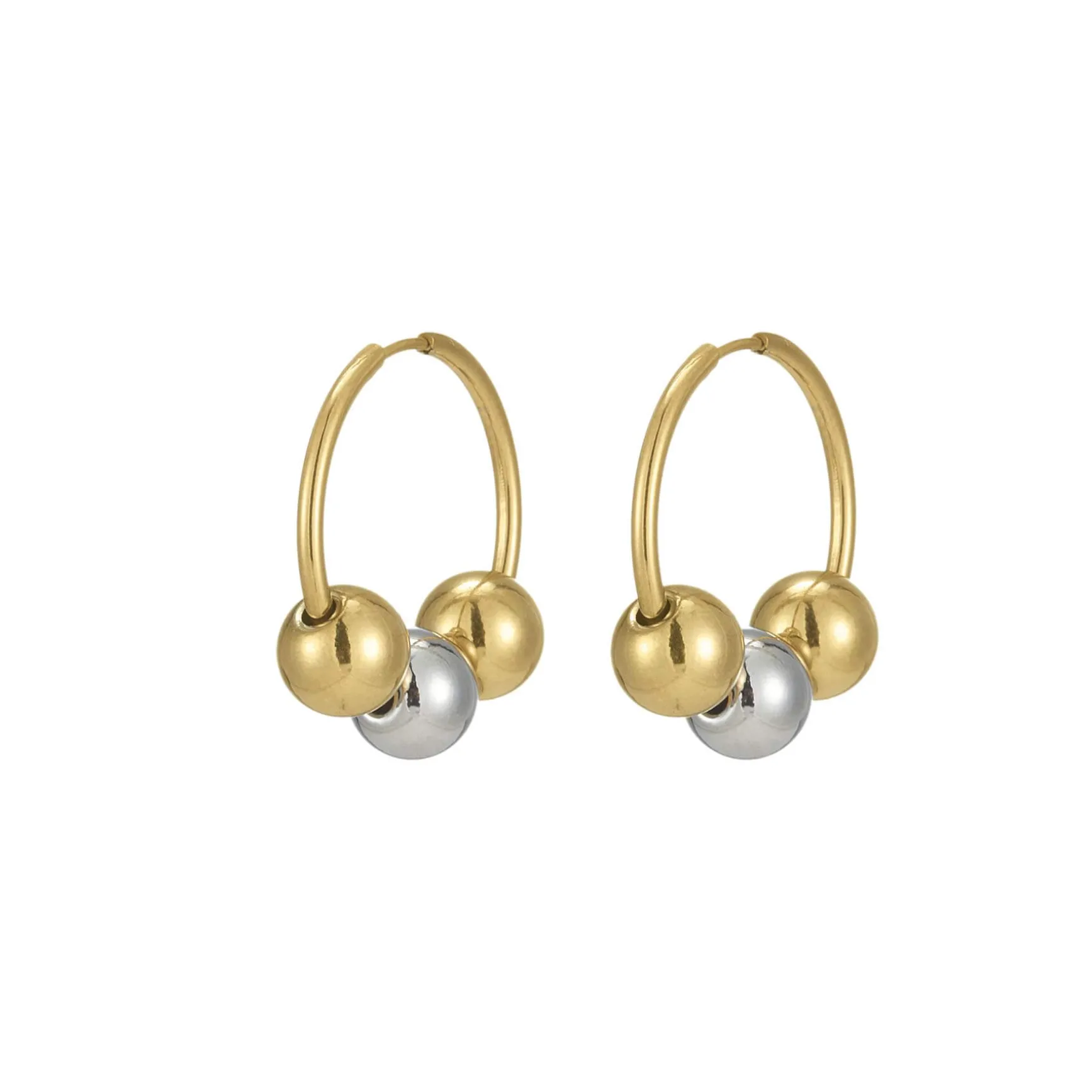 Boucles Twist acier argenté et doré or