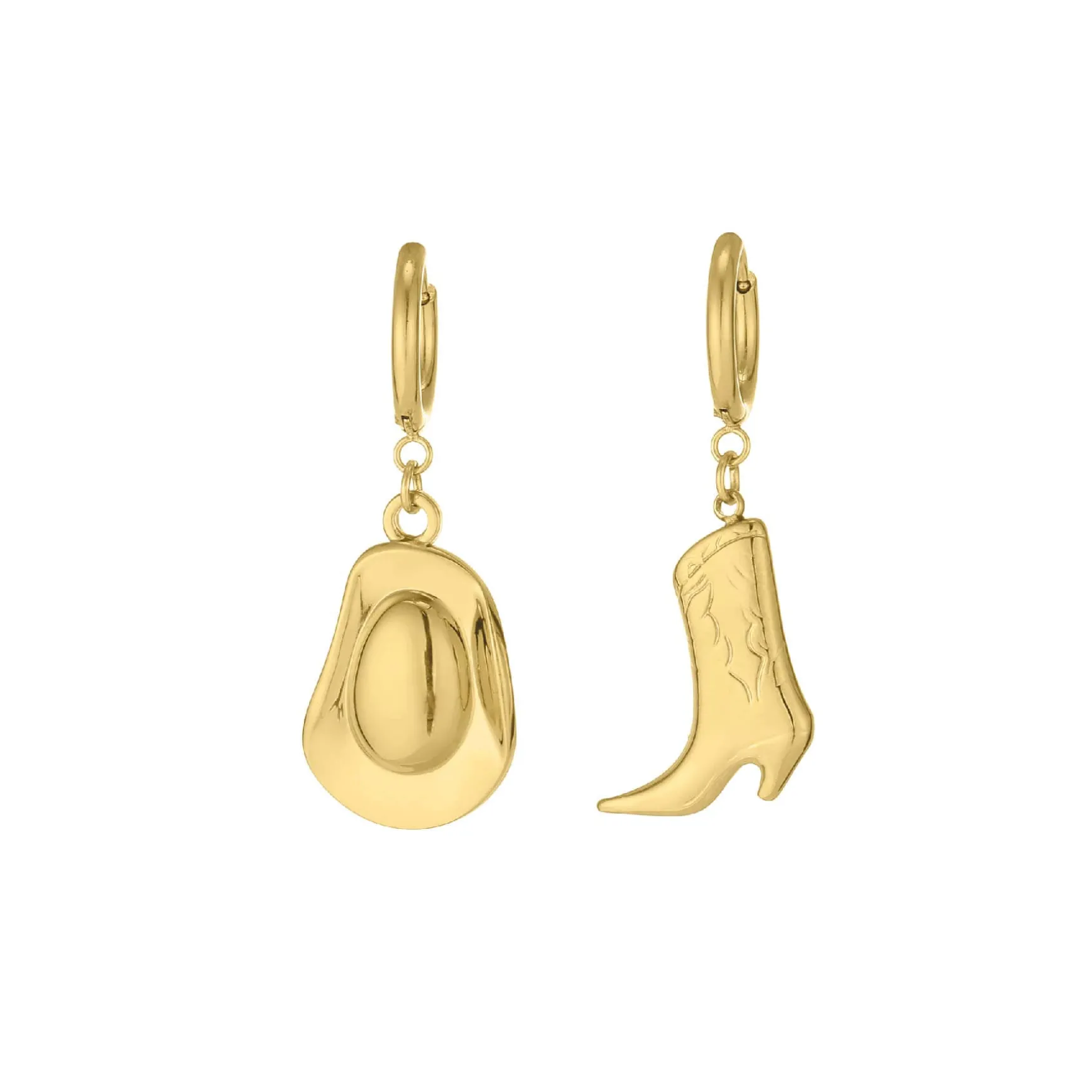 Boucles Western acier doré or