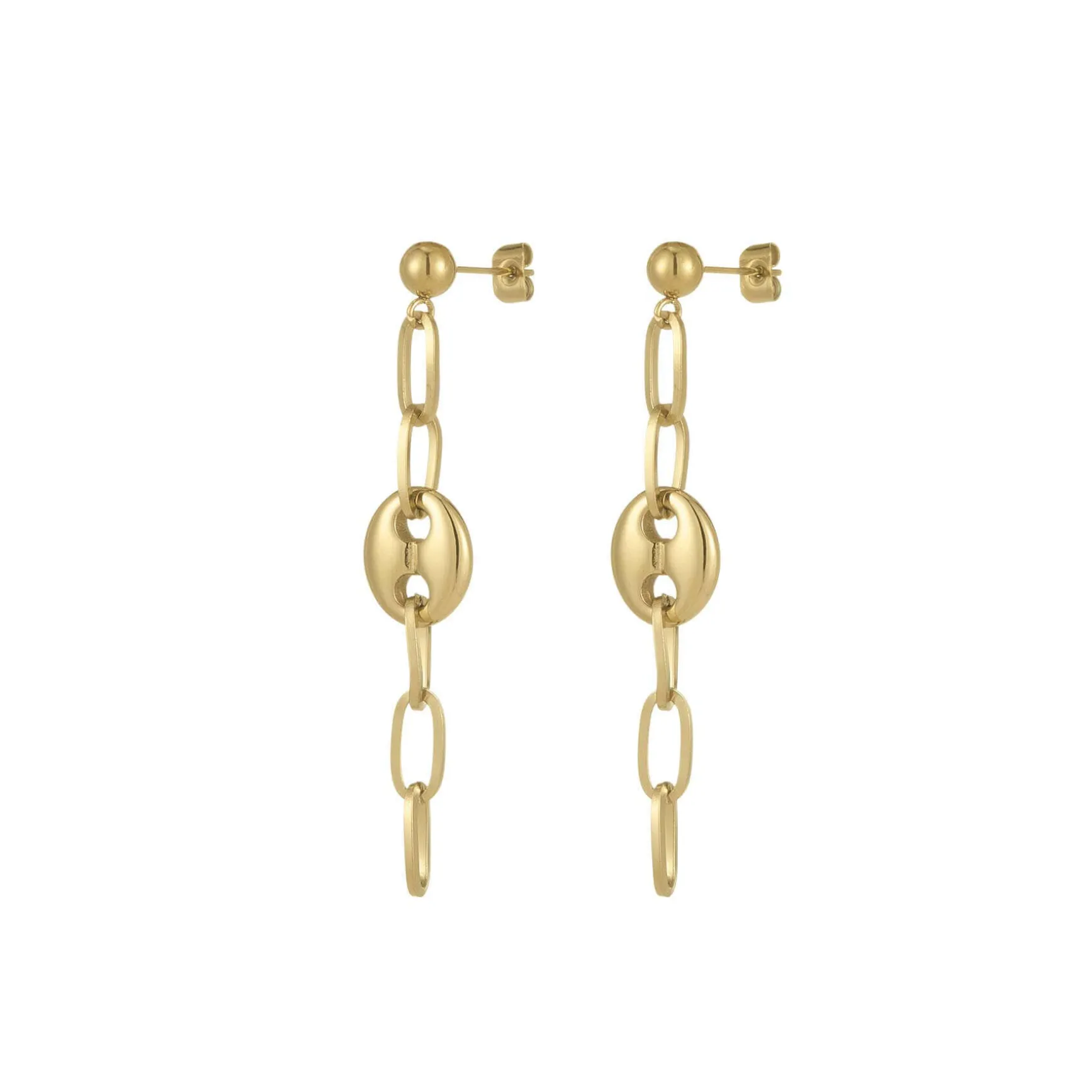 Boucles Yako acier doré or
