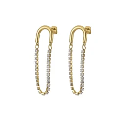 Boucles Zircons blancs acier dorées or
