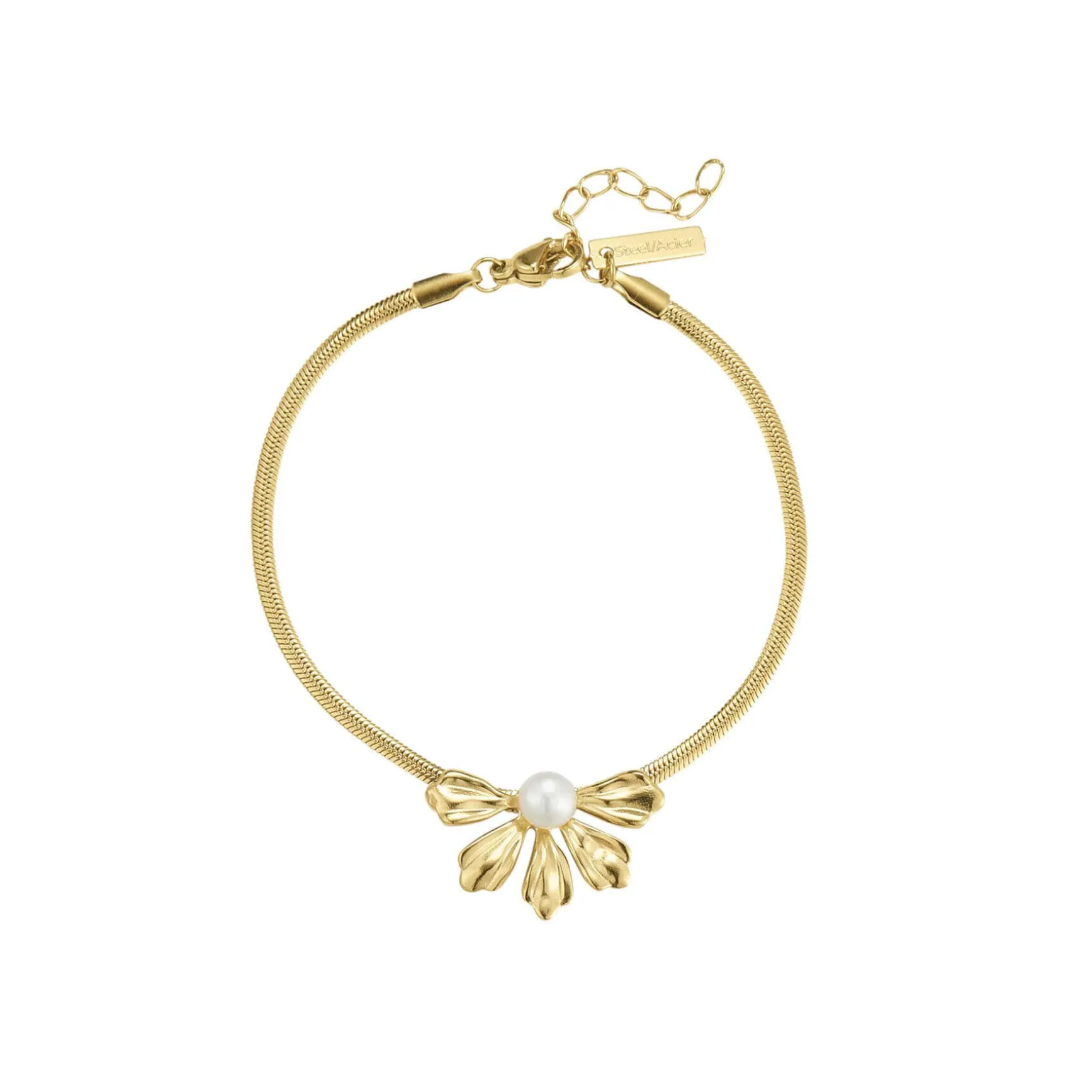 Bracelet Amélie acier doré or et nacre