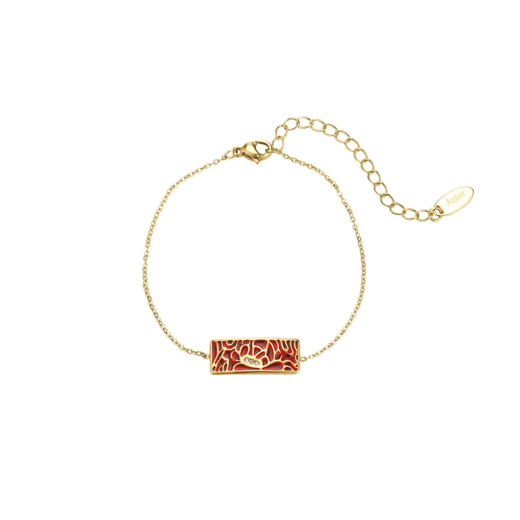 Bracelet Artiste rouge doré or