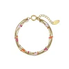 Bracelet Bilbao mauve acier doré or