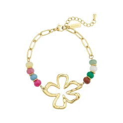 Bracelet Constance acier doré or multicolores