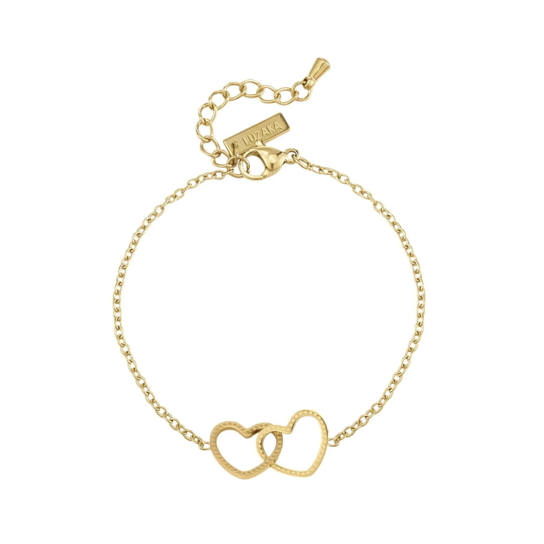 Bracelet cœurs entrelacés acier doré or