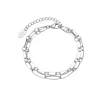 Bracelet double chaine acier Luza Charms