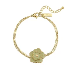 Bracelet Eden vert acier doré or