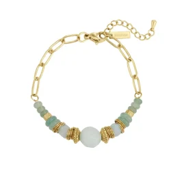 Bracelet Elsa acier doré or Amazonite