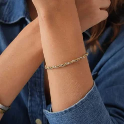 Bracelet Erika acier argenté et doré or