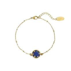 Bracelet Etoiles Lapis Lazuli acier doré or