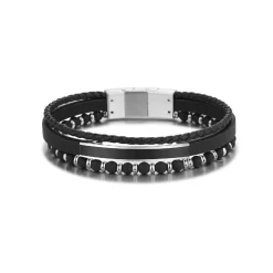 Bracelet Everest pierres agate noire
