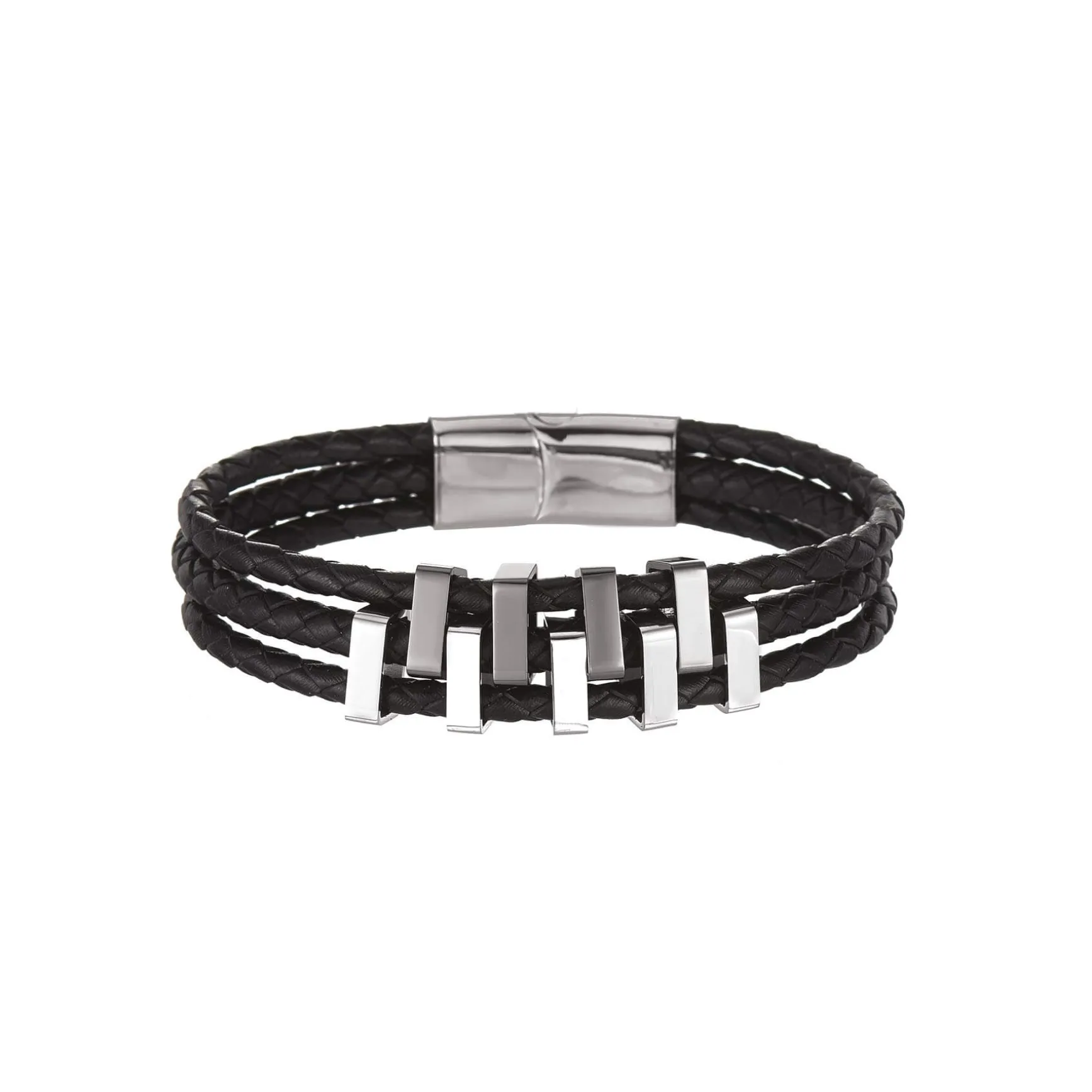 Bracelet Gora acier cuir et acier