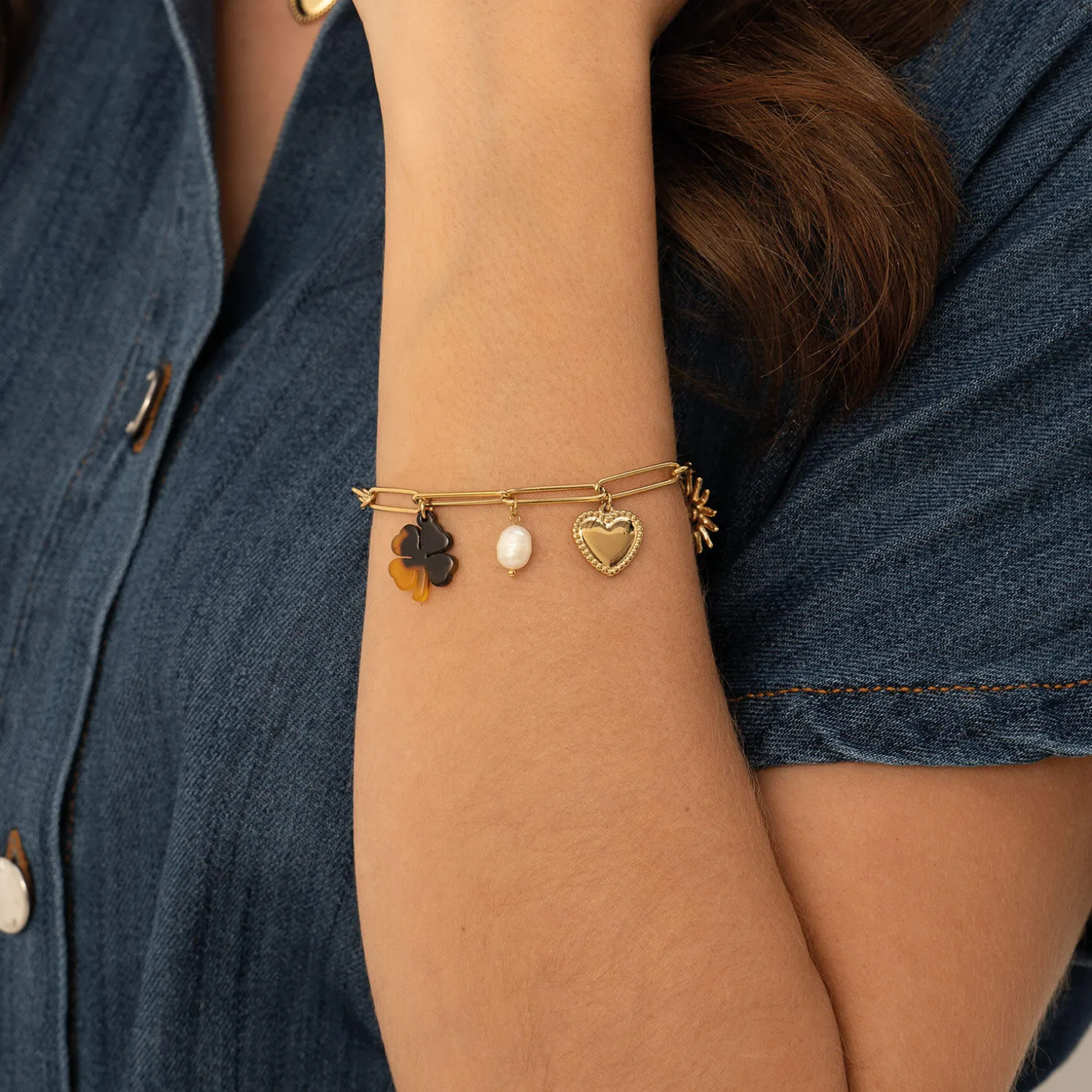 Bracelet Helios acier doré or