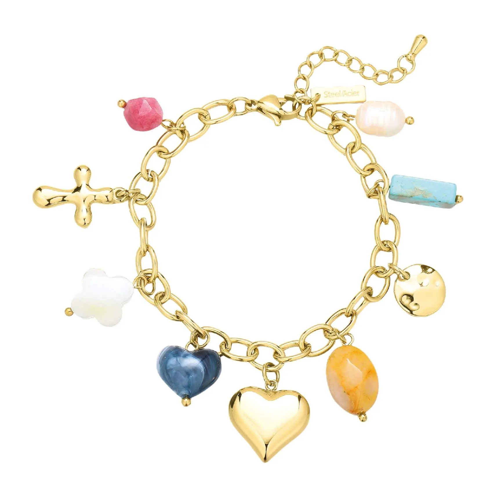 Bracelet kapri acier doré or