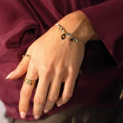 Bracelet Kira pierres Pin Africain acier doré or