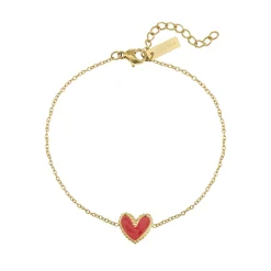 Bracelet Lolly rouge acier doré or