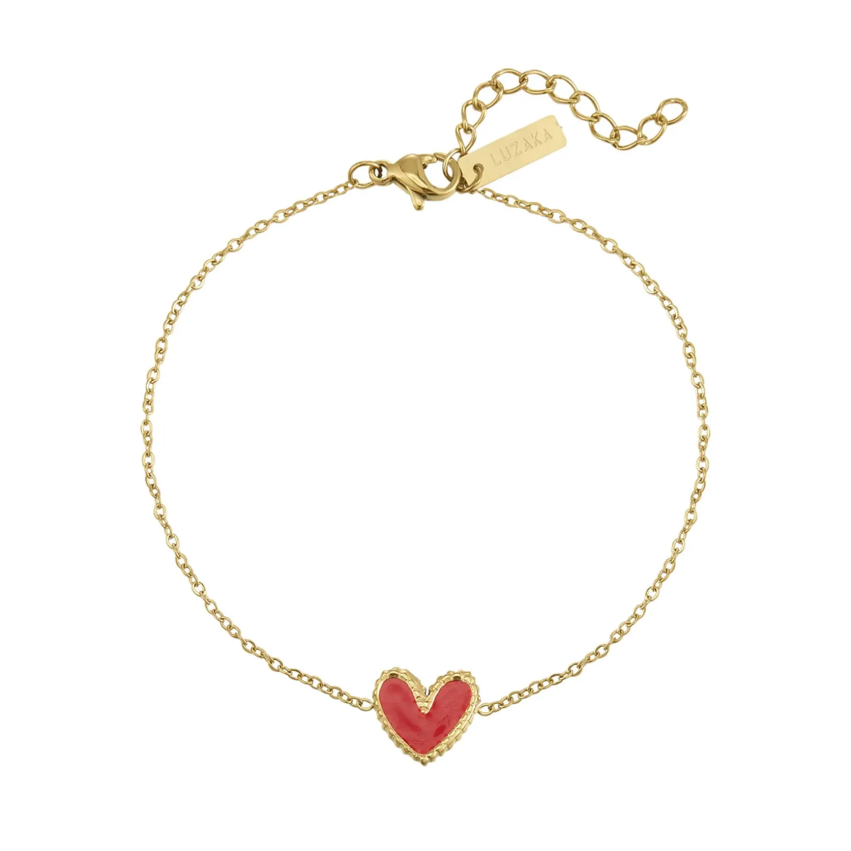 Bracelet Lolly rouge acier doré or