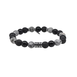 Bracelet Lucas gris pierres naturelles
